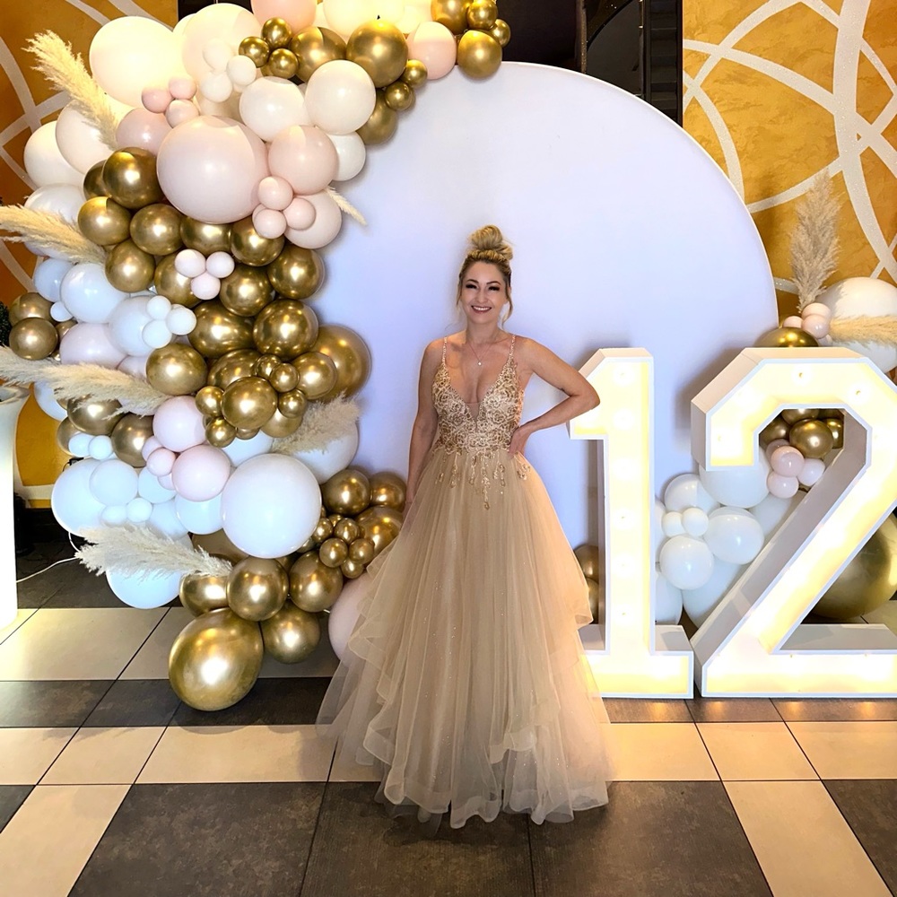 Formal gold gown size 4